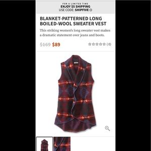 Women’s Orvis long boiled wool sweater vest XL